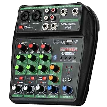 Amazon.com: DJ Audio Mixer, DJ Mixers 4 Channel Sound Board